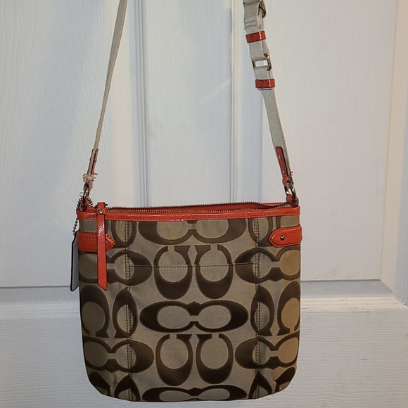 Orange & Beige Coach Bag - Picture 2 of 3